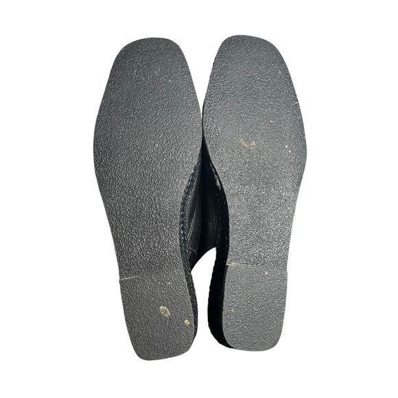 Andre Assous Black Leather Slingback Espadrille Wedge Sandals Size 8M - Picture 9 of 11